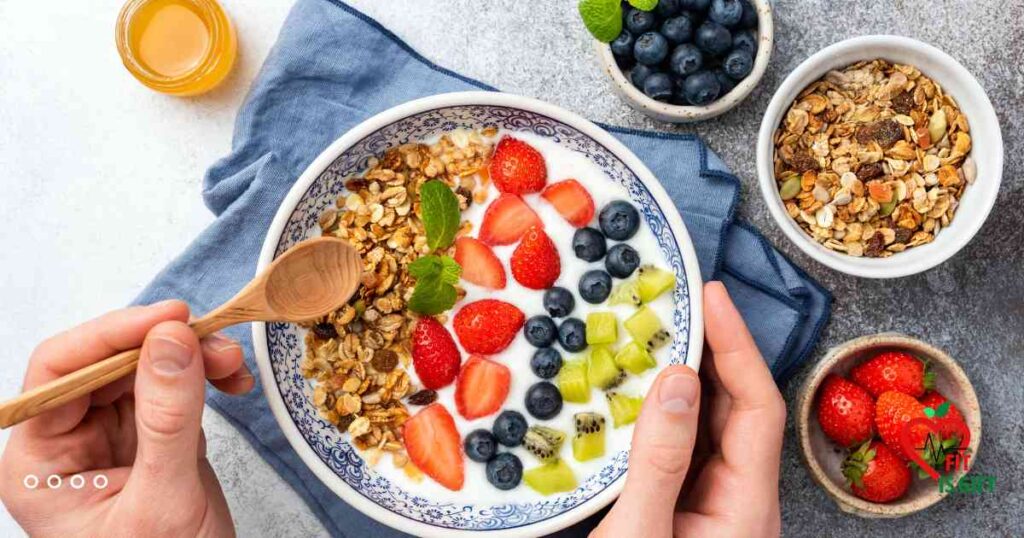 Yogurt and Fruit Dessert - Healthy Vegetarian Breakfast Meal Prep